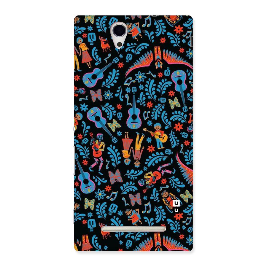 Blue Guitar Pattern Back Case for Sony Xperia C3