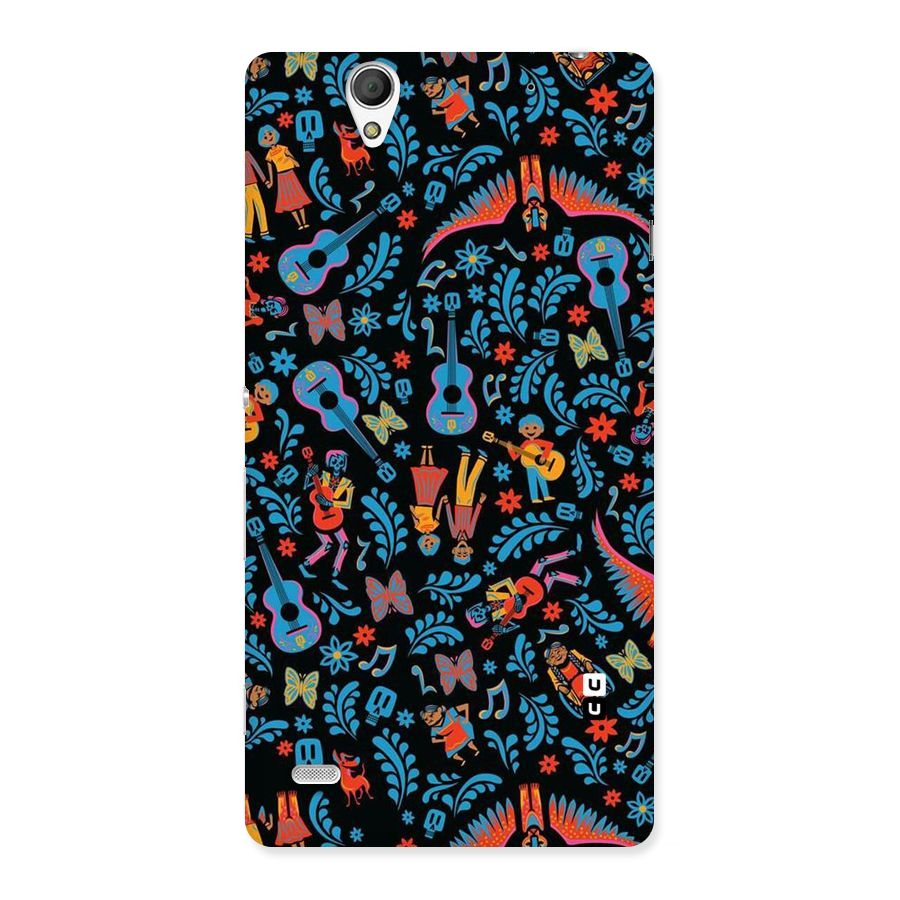 Blue Guitar Pattern Back Case for Sony Xperia C4