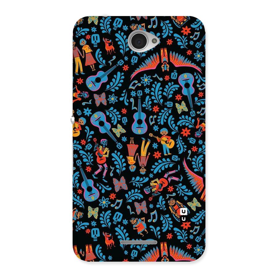 Blue Guitar Pattern Back Case for Sony Xperia E4