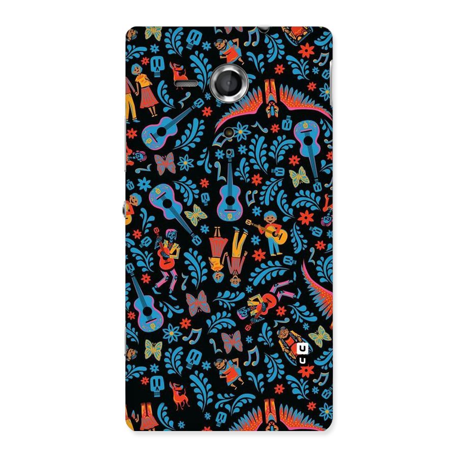 Blue Guitar Pattern Back Case for Sony Xperia SP