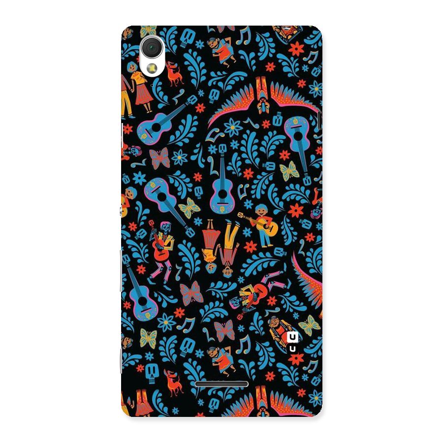 Blue Guitar Pattern Back Case for Sony Xperia T3