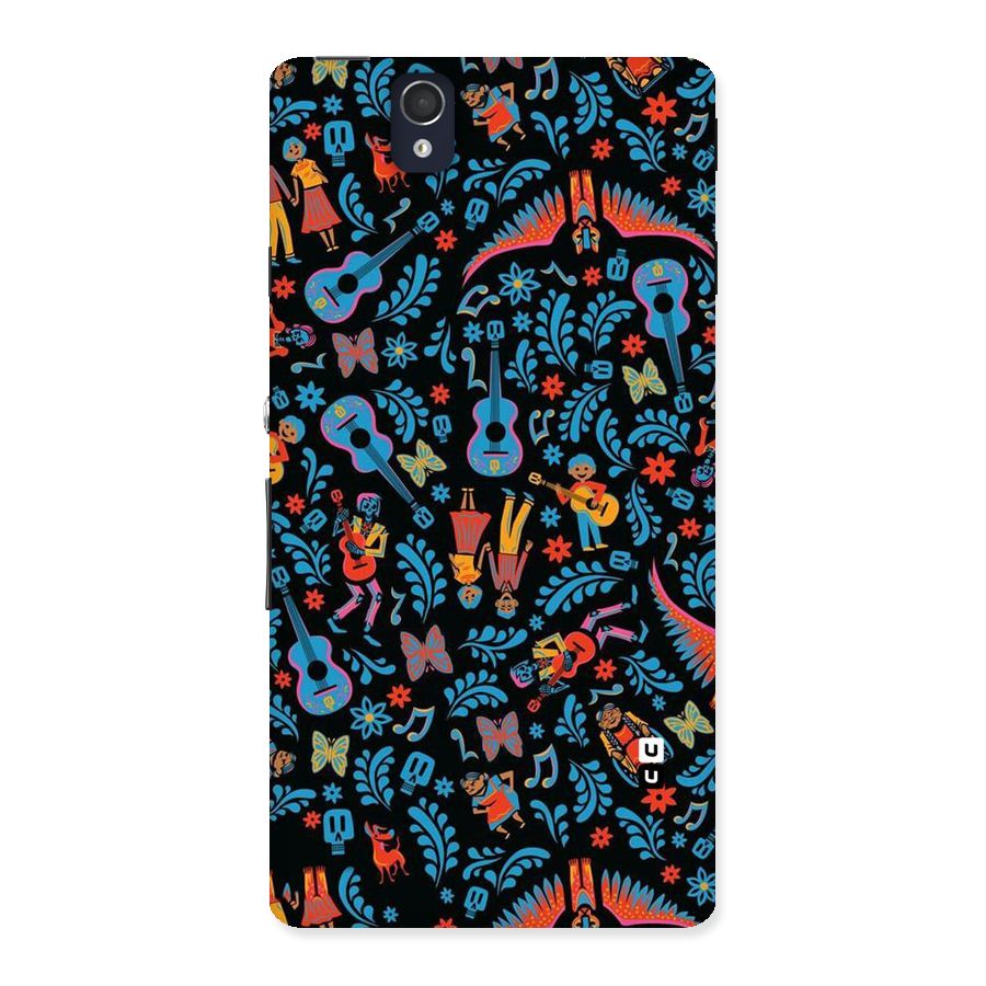Blue Guitar Pattern Back Case for Sony Xperia Z