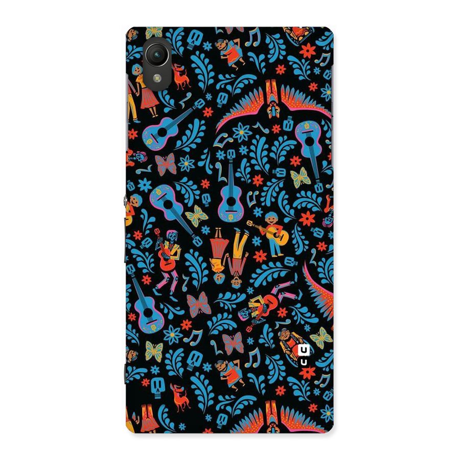 Blue Guitar Pattern Back Case for Sony Xperia Z1