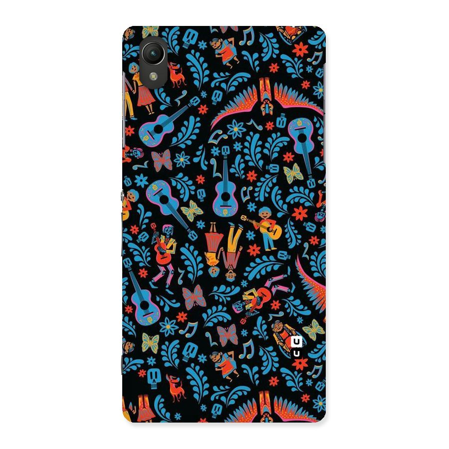 Blue Guitar Pattern Back Case for Sony Xperia Z2