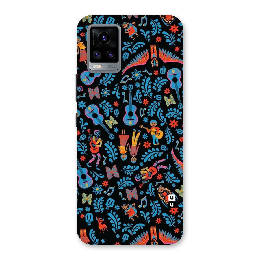 Blue Guitar Pattern Back Case for Vivo V20