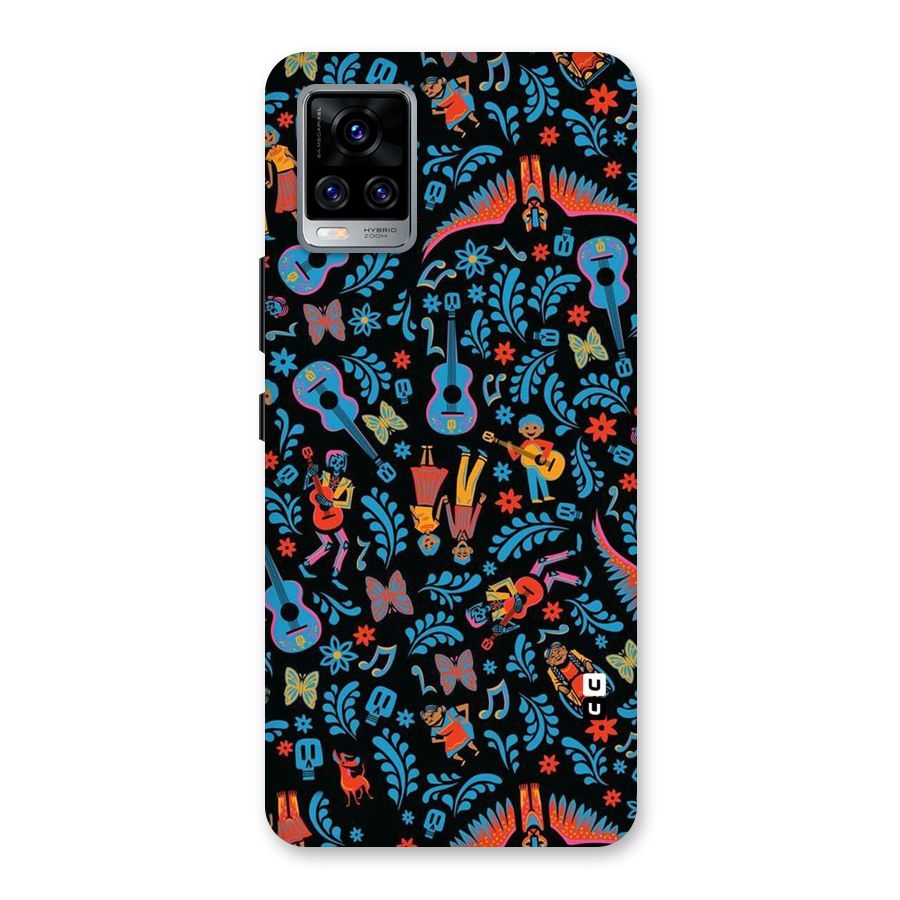 Blue Guitar Pattern Back Case for Vivo V20 Pro