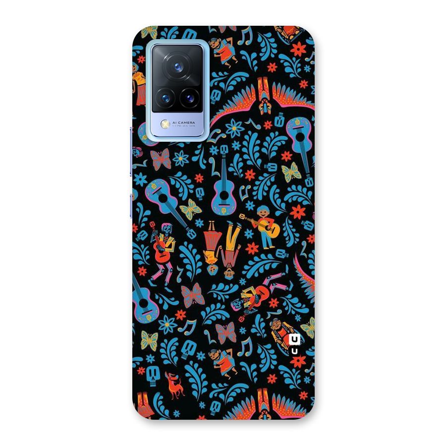 Blue Guitar Pattern Back Case for Vivo V21 5G