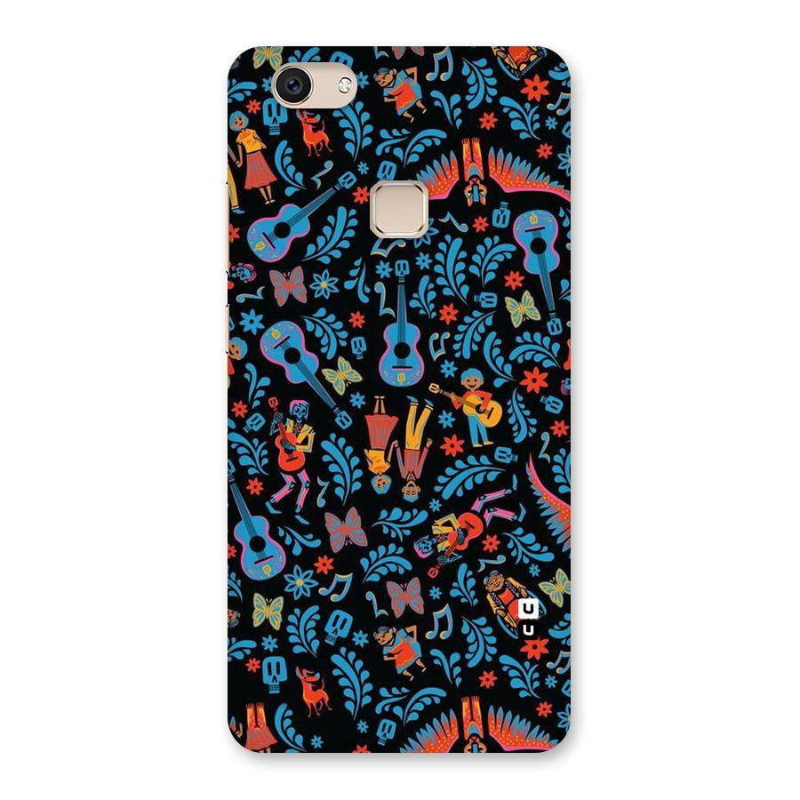 Blue Guitar Pattern Back Case for Vivo V7