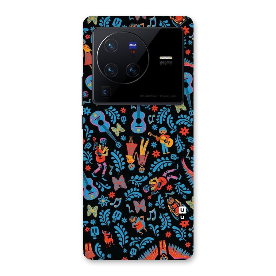 Blue Guitar Pattern Back Case for Vivo X80 Pro