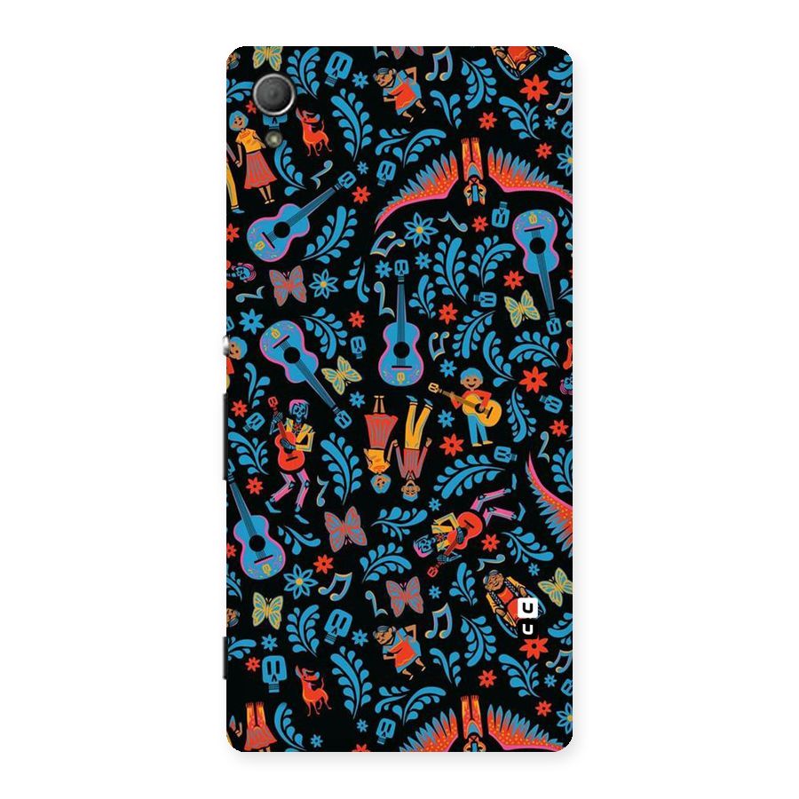 Blue Guitar Pattern Back Case for Xperia Z3 Plus