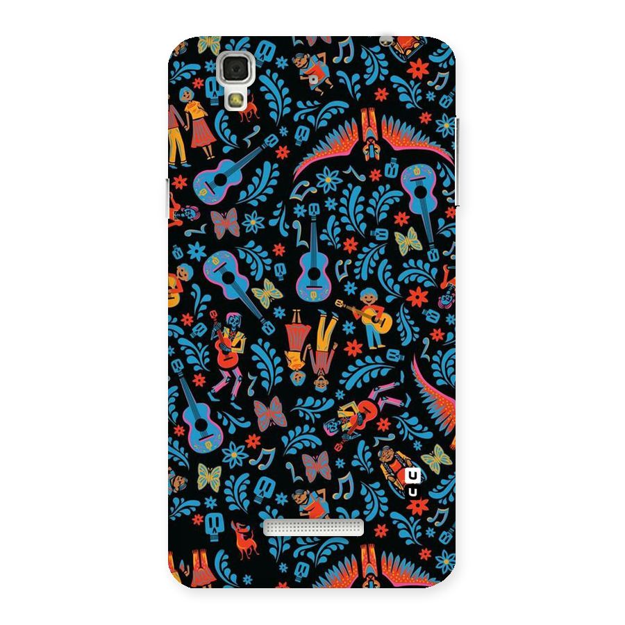 Blue Guitar Pattern Back Case for Yu Yureka