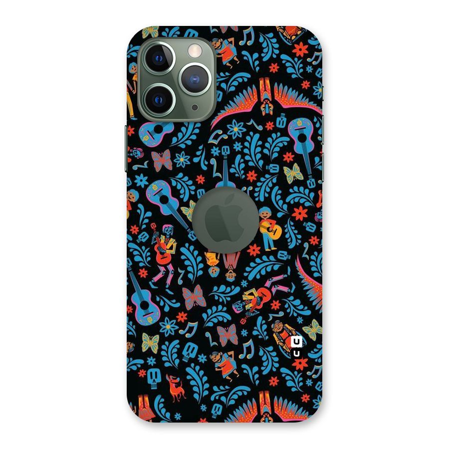Blue Guitar Pattern Back Case for iPhone 11 Pro Logo  Cut