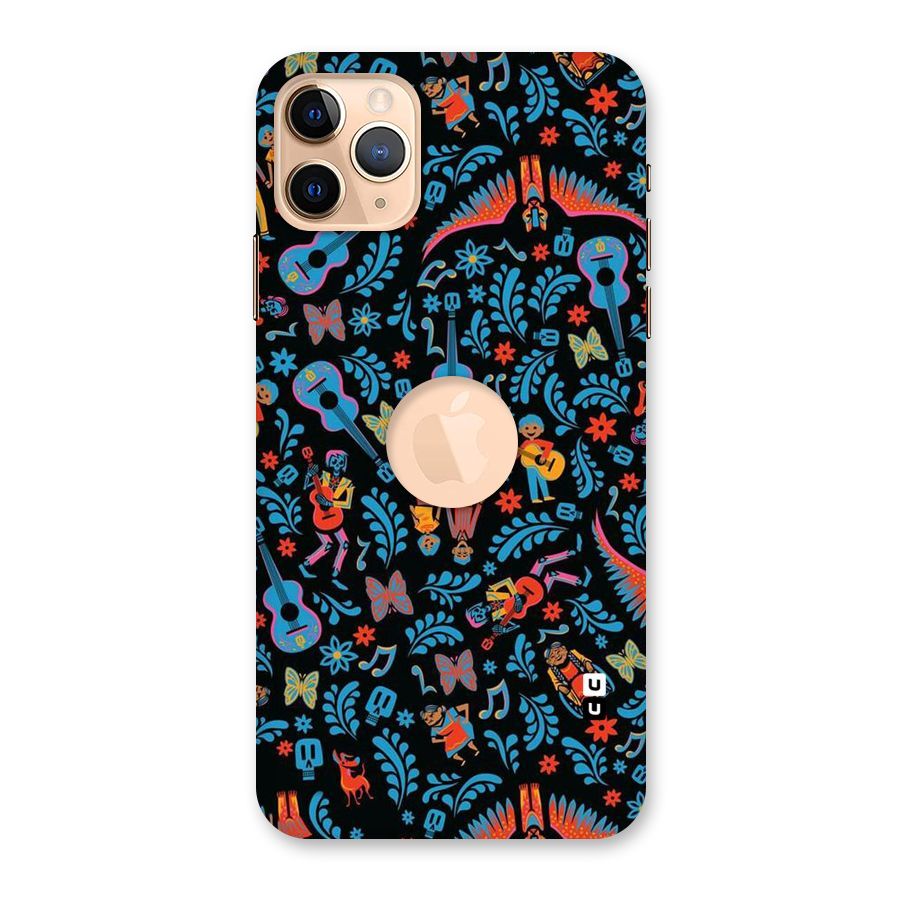 Blue Guitar Pattern Back Case for iPhone 11 Pro Max Logo Cut