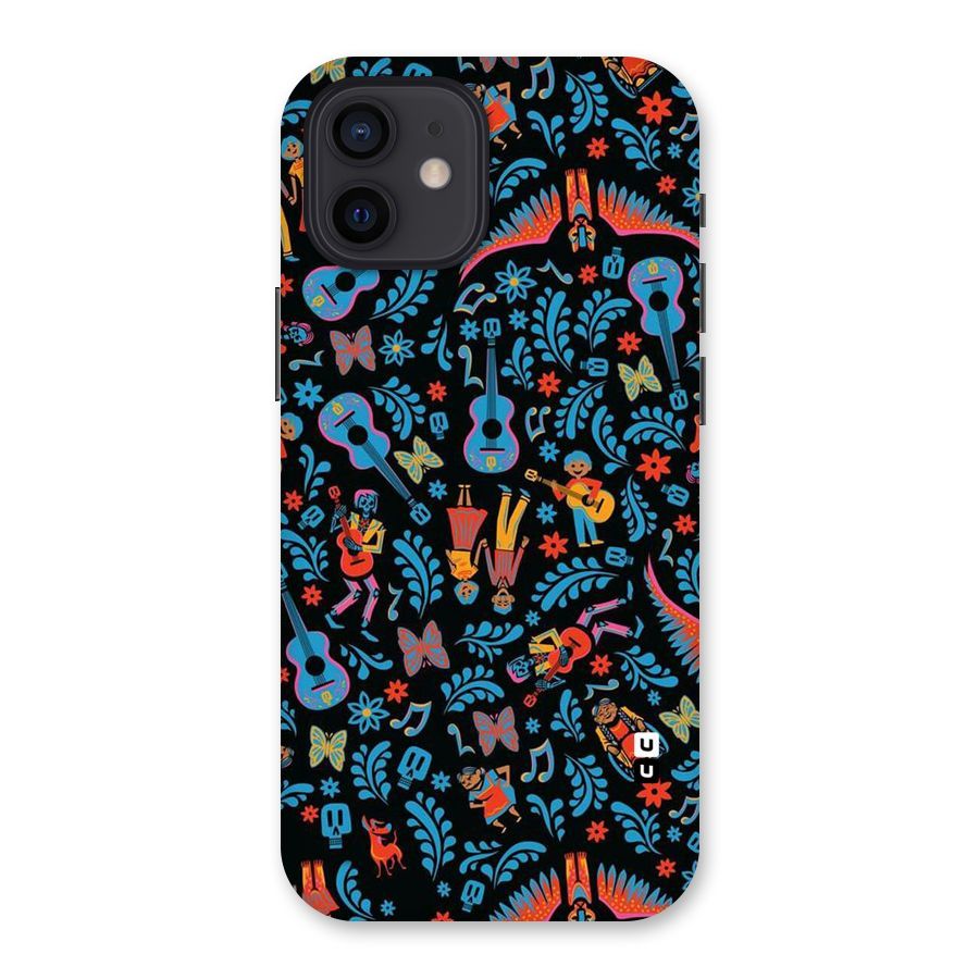 Blue Guitar Pattern Back Case for iPhone 12