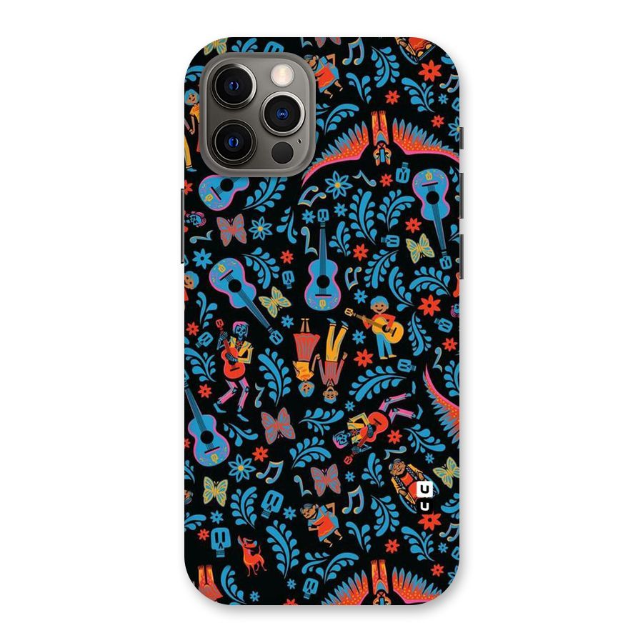 Blue Guitar Pattern Back Case for iPhone 12 Pro