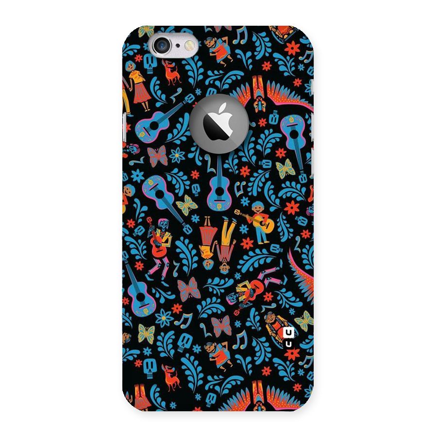 Blue Guitar Pattern Back Case for iPhone 6 Logo Cut