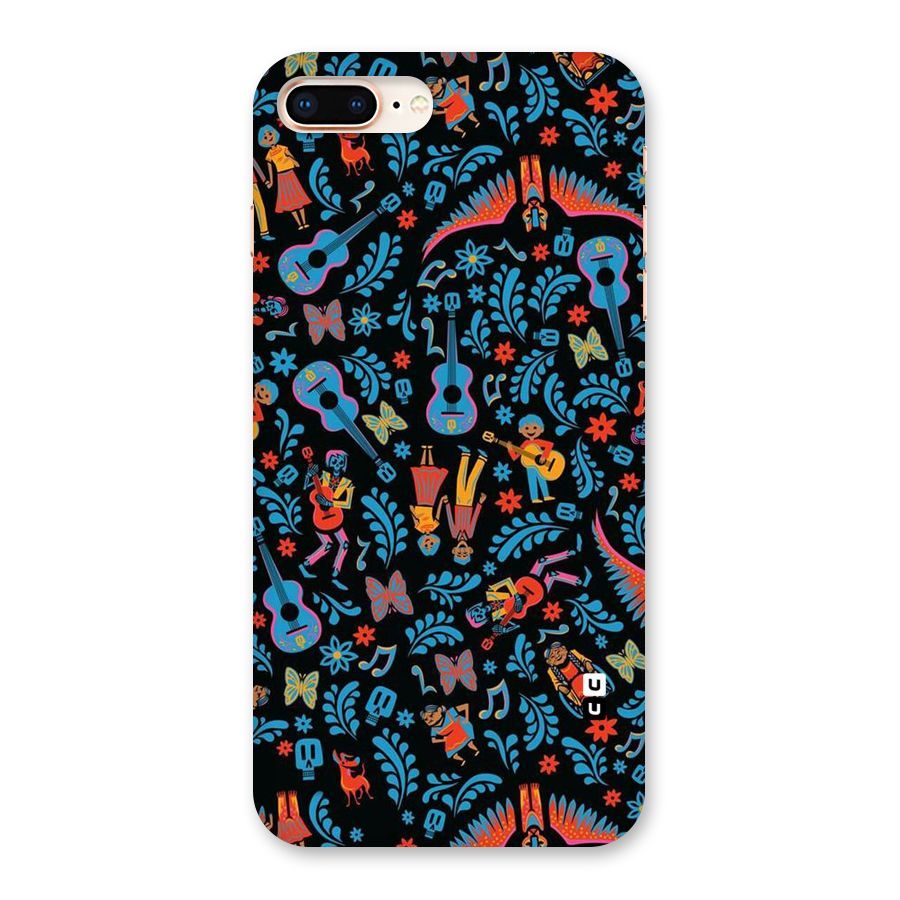 Blue Guitar Pattern Back Case for iPhone 8 Plus
