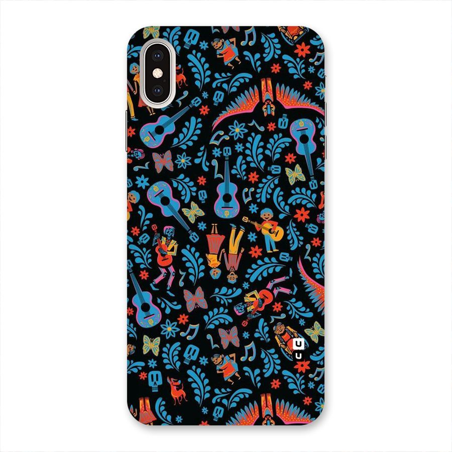 Blue Guitar Pattern Back Case for iPhone XS Max