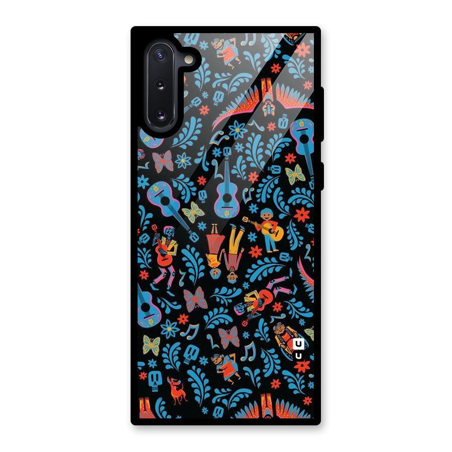 Blue Guitar Pattern Glass Back Case for Galaxy Note 10
