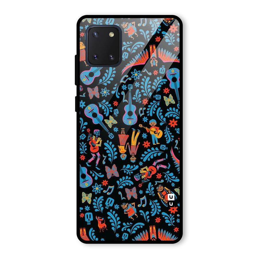 Blue Guitar Pattern Glass Back Case for Galaxy Note 10 Lite