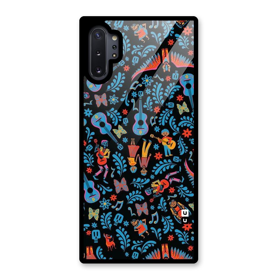 Blue Guitar Pattern Glass Back Case for Galaxy Note 10 Plus