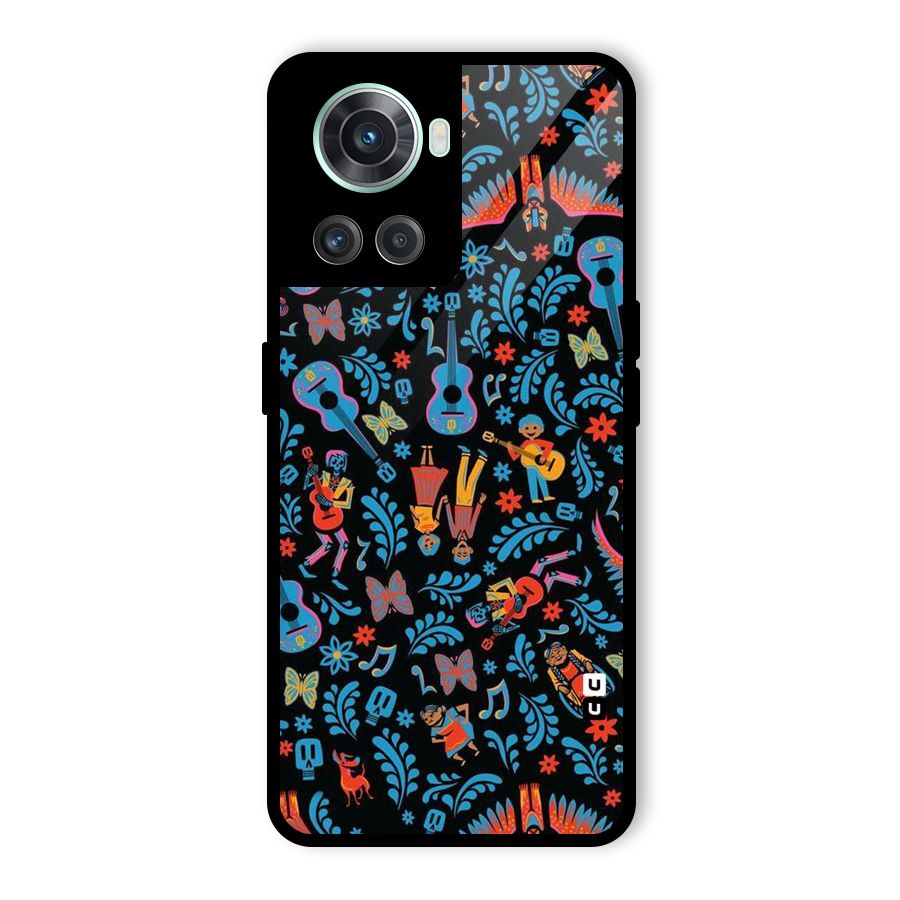 Blue Guitar Pattern Glass Back Case for OnePlus 10R