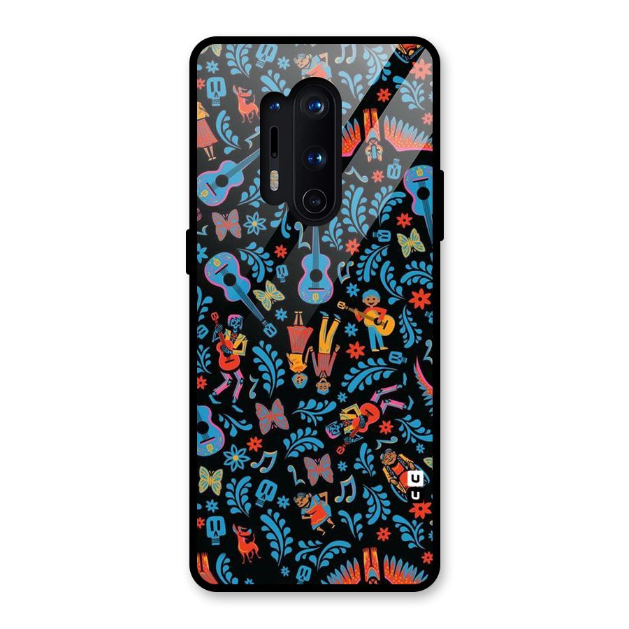 Blue Guitar Pattern Glass Back Case for OnePlus 8 Pro