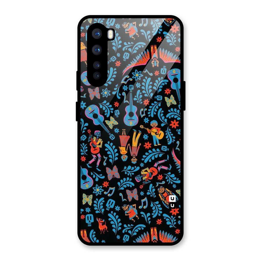 Blue Guitar Pattern Glass Back Case for OnePlus Nord