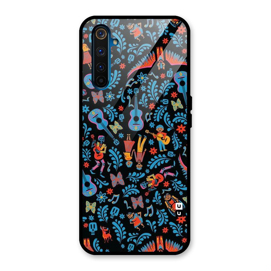 Blue Guitar Pattern Glass Back Case for Realme 6 Pro