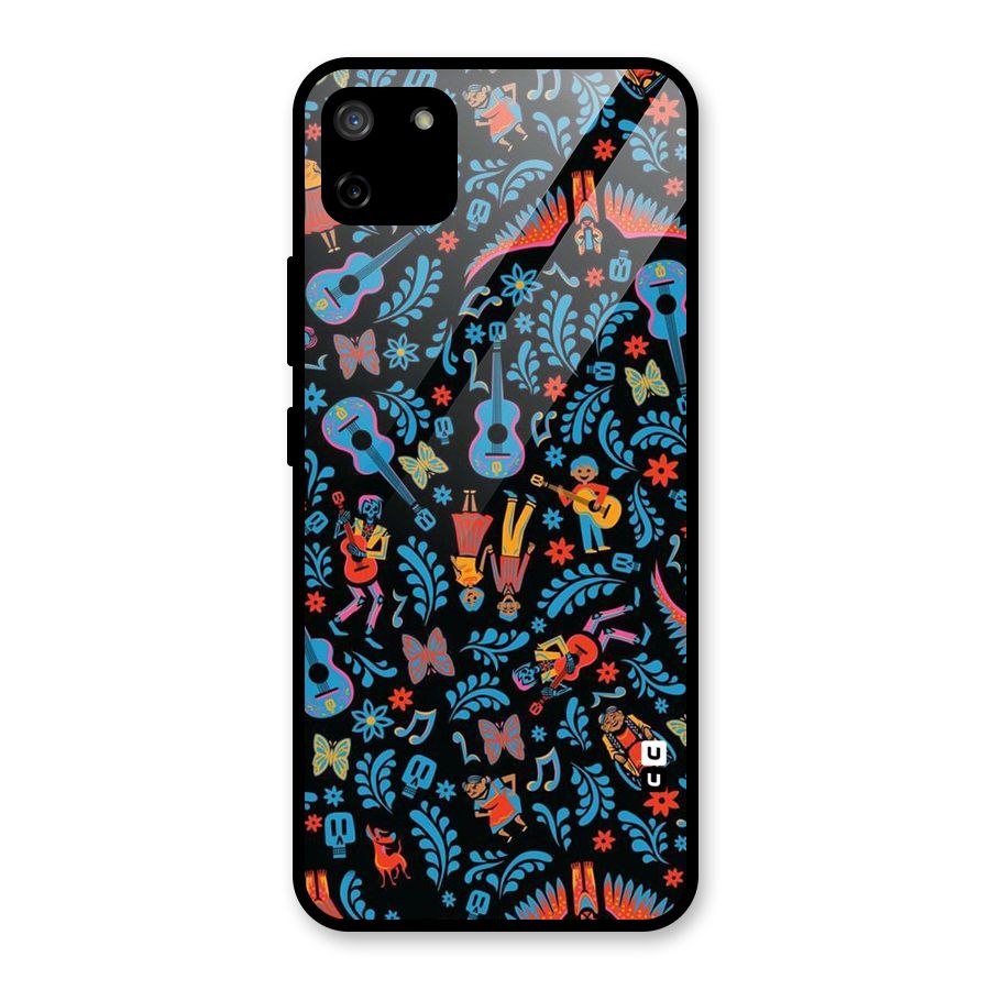 Blue Guitar Pattern Glass Back Case for Realme C11