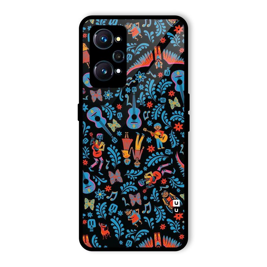 Blue Guitar Pattern Glass Back Case for Realme GT 2