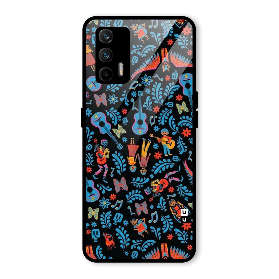 Blue Guitar Pattern Glass Back Case for Realme GT 5G