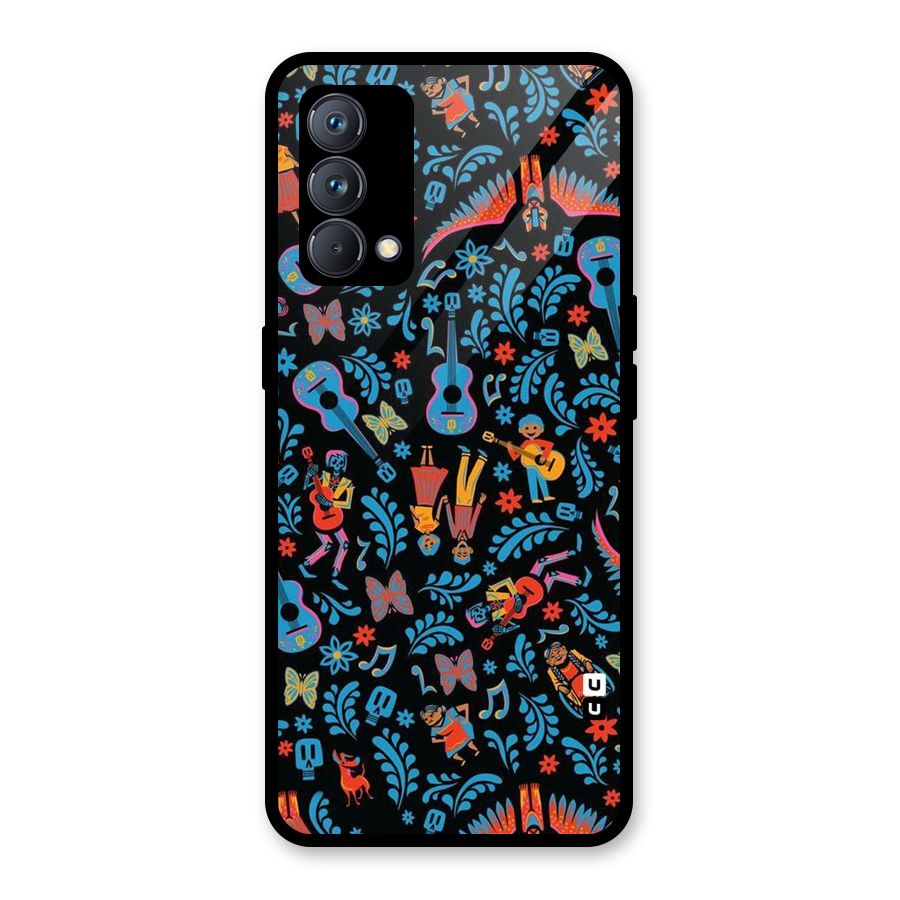 Blue Guitar Pattern Glass Back Case for Realme GT Master Edition