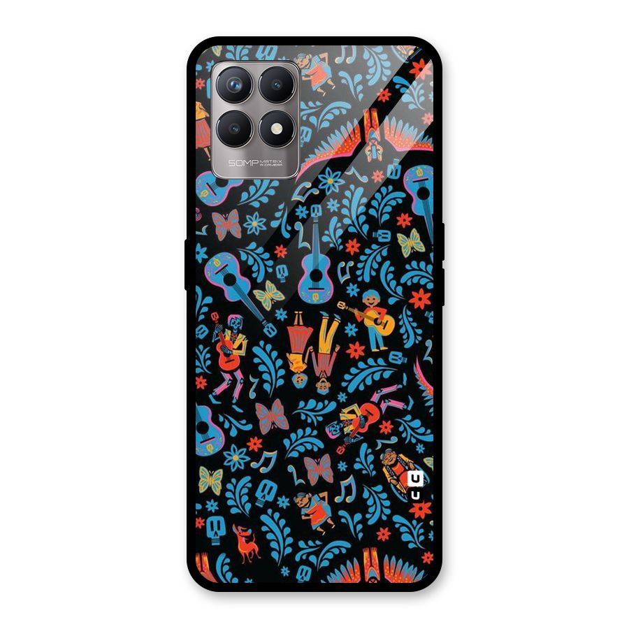 Blue Guitar Pattern Glass Back Case for Realme Narzo 50