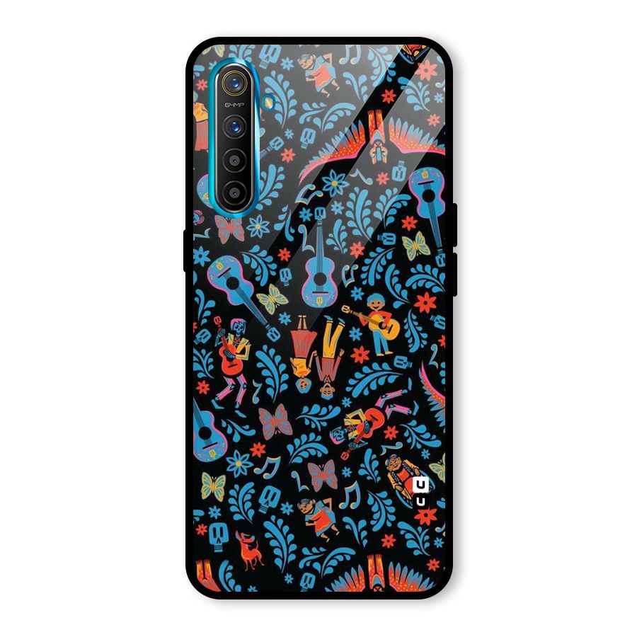 Blue Guitar Pattern Glass Back Case for Realme X2