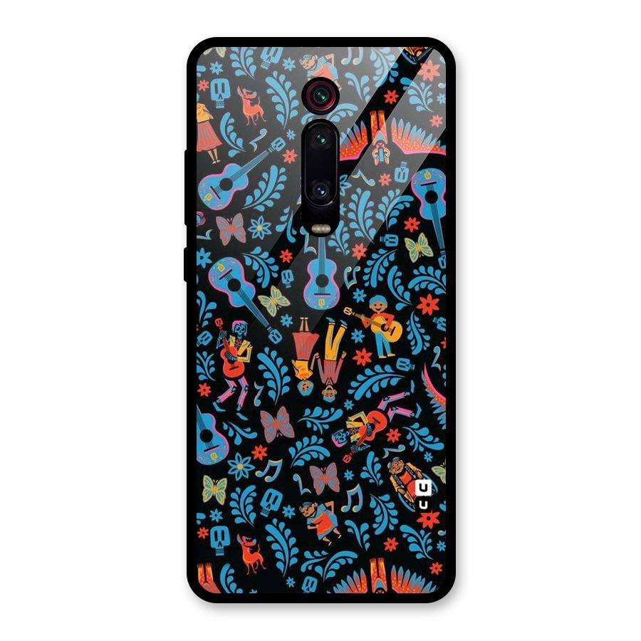 Blue Guitar Pattern Glass Back Case for Redmi K20