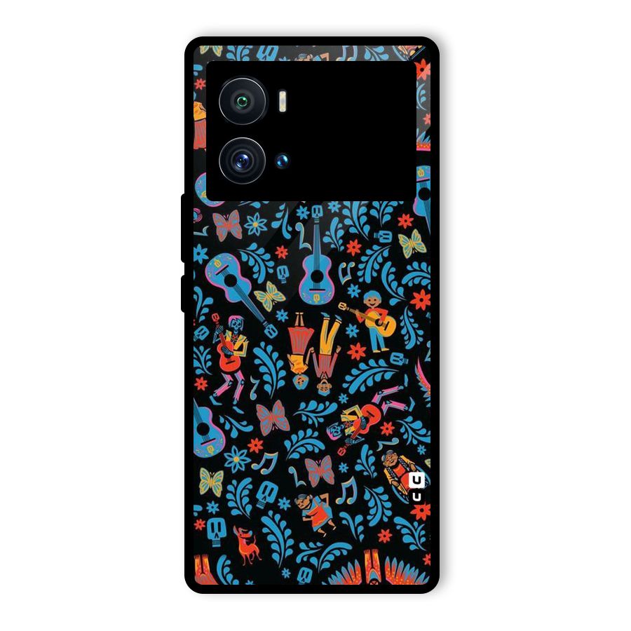 Blue Guitar Pattern Glass Back Case for Vivo iQOO 9 Pro