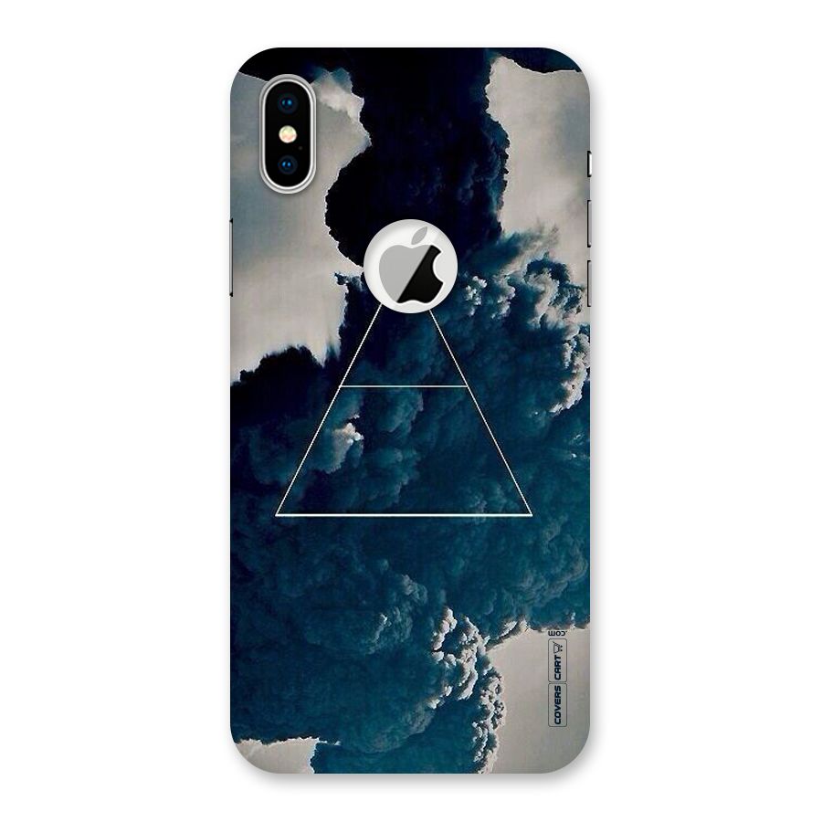 Blue Hue Smoke Back Case for iPhone X Logo Cut