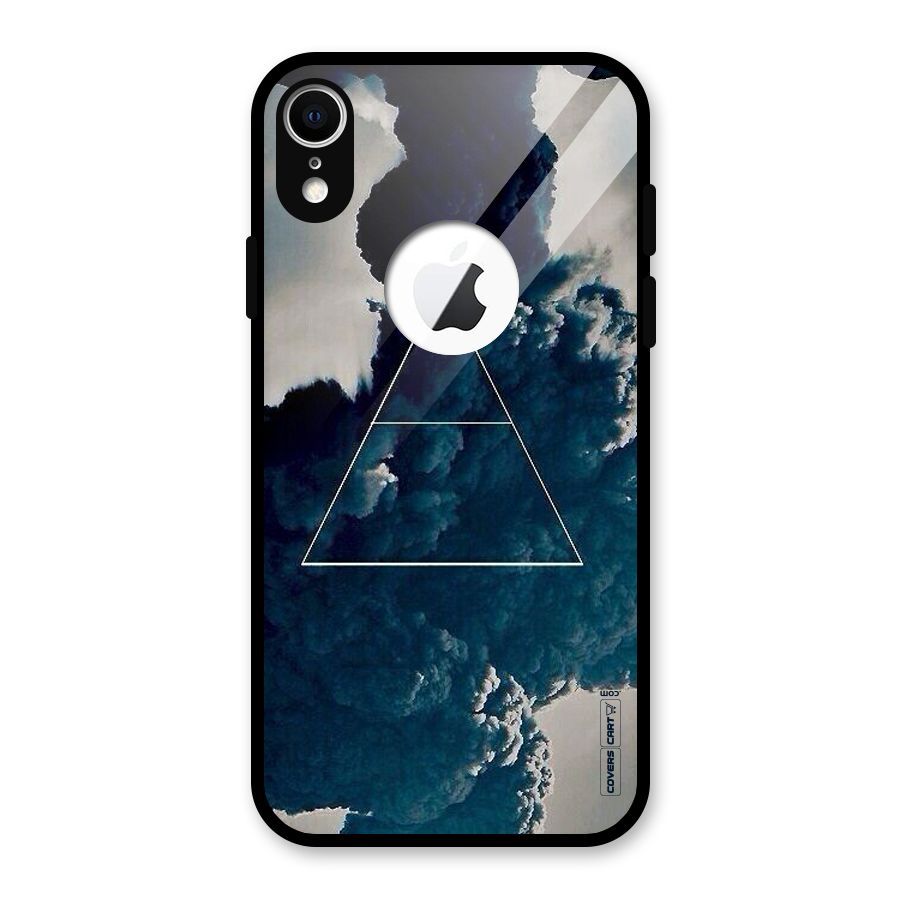 Blue Hue Smoke Glass Back Case for iPhone XR Logo Cut