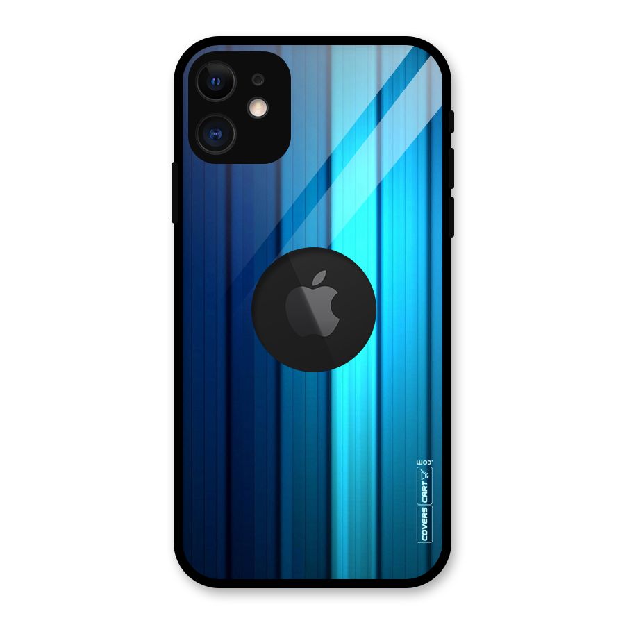Blue Hues Glass Back Case for iPhone 11 Logo Cut