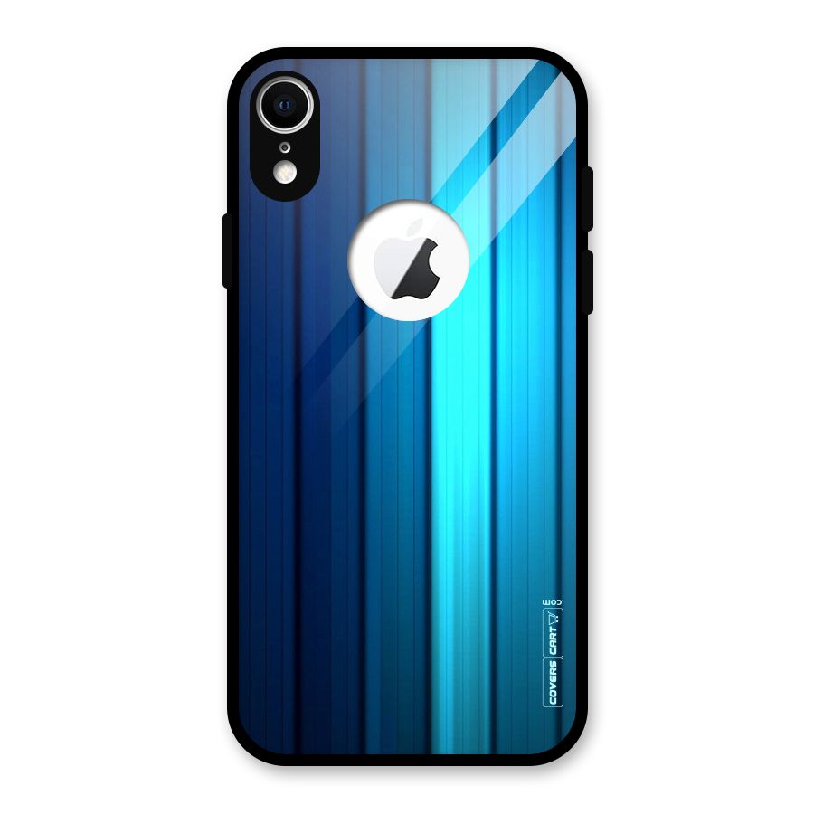 Blue Hues Glass Back Case for iPhone XR Logo Cut