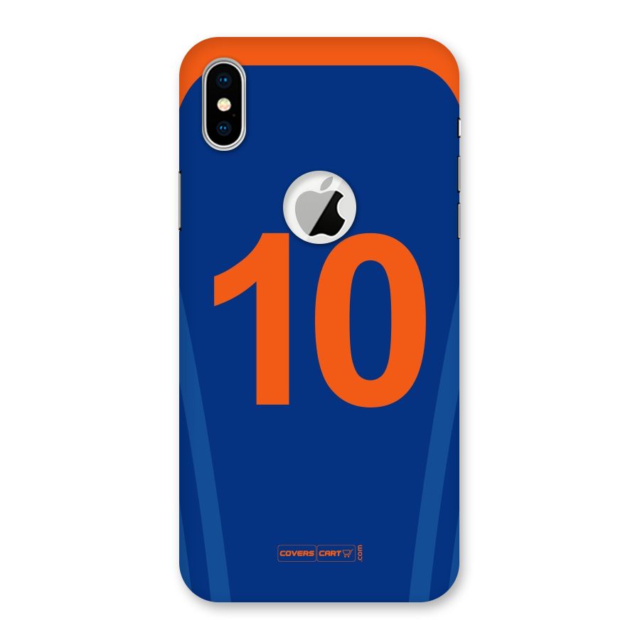 Blue Jersey Back Case for iPhone X Logo Cut