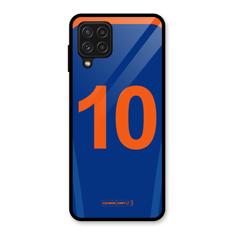 Blue Jersey Glass Back Case for Galaxy A22 4G