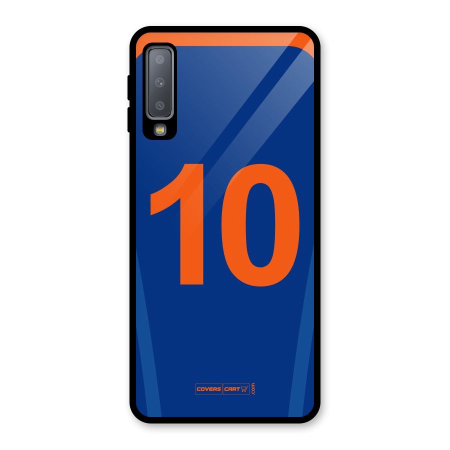 Blue Jersey Glass Back Case for Galaxy A7 (2018)