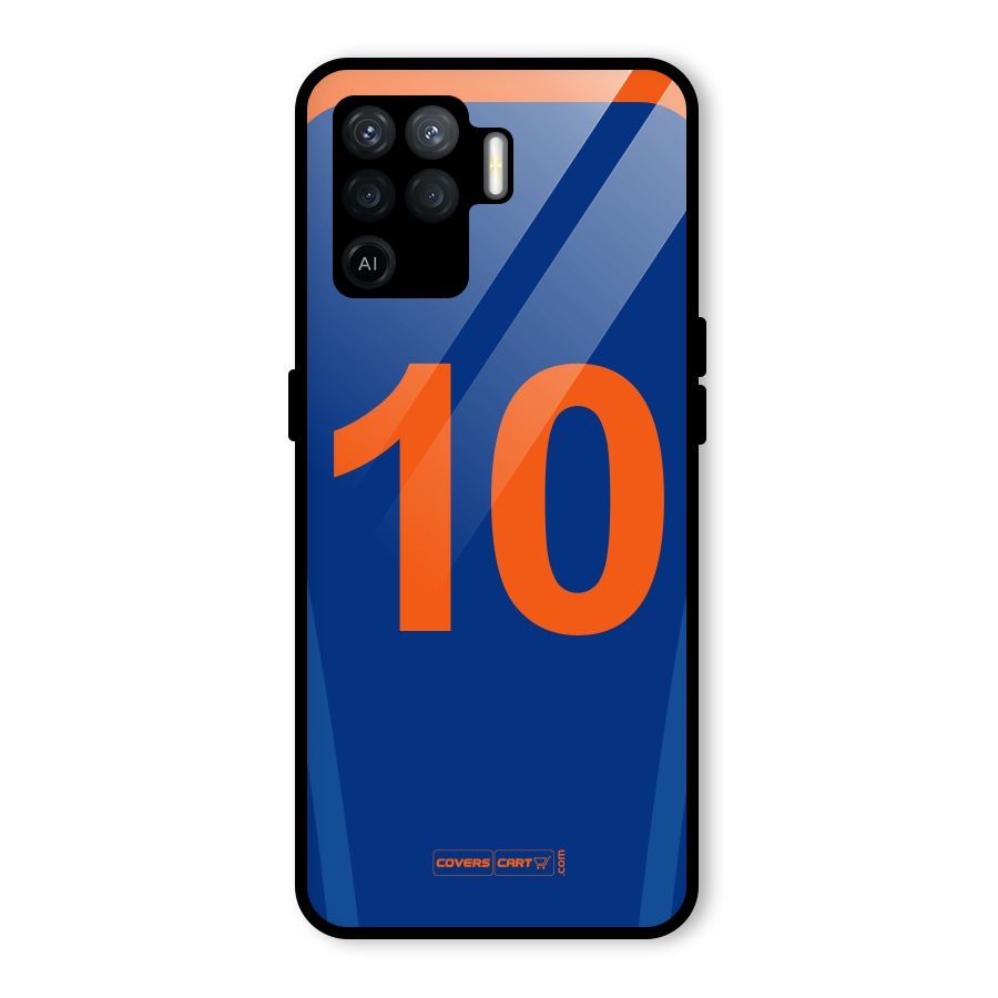 Blue Jersey Glass Back Case for Oppo F19 Pro