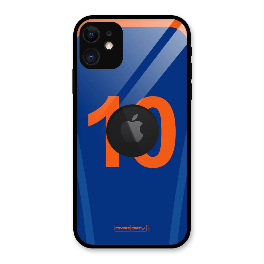 Blue Jersey Glass Back Case for iPhone 11 Logo Cut