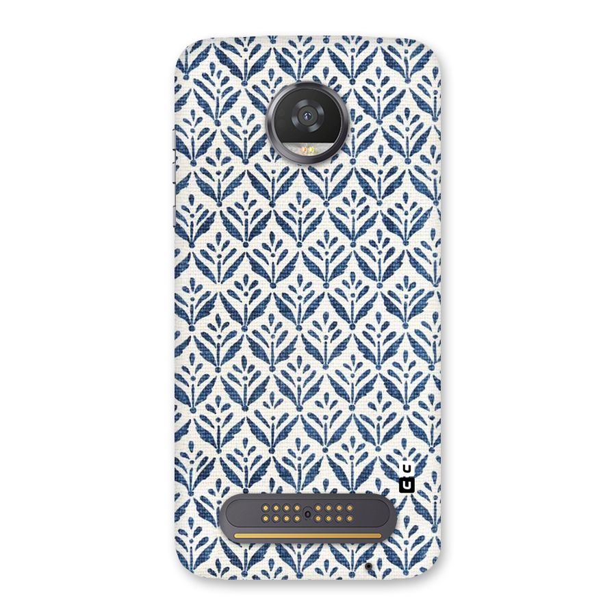 Blue Leaf Back Case for Moto Z2 Play