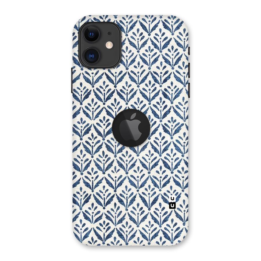 Blue Leaf Back Case for iPhone 11 Logo Cut