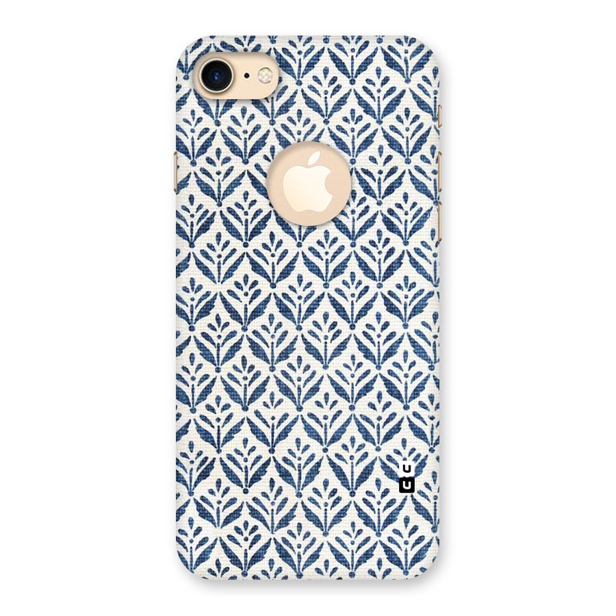 Blue Leaf Back Case for iPhone 7 Logo Cut