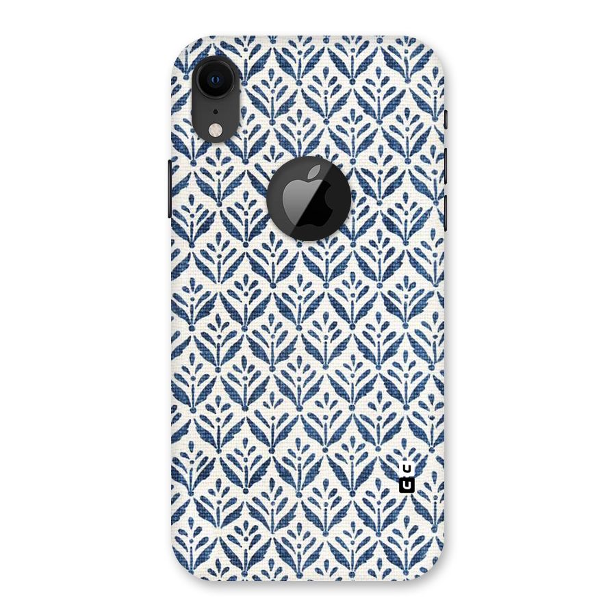 Blue Leaf Back Case for iPhone XR Logo Cut